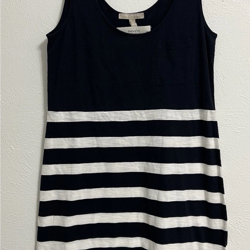 Banana Republic Black and White Striped Dress Size Small 100% cotton